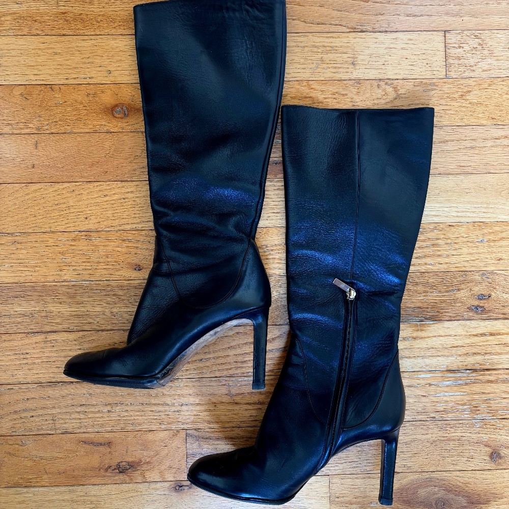 Jimmy Choo Black Leather Heel Boots (W, size 37)